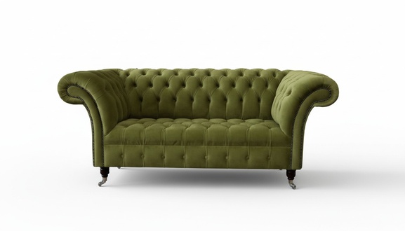 Sofa 2 seater couch upholstery sofa fabric Chesterfield couches green new