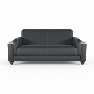 Sofa 2-Seater Home Office Modern Design Black Solid Color Living Room