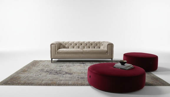 Sofa 3 Seat Living Room Chesterfield Furniture Design Luxury Italian Style Beige