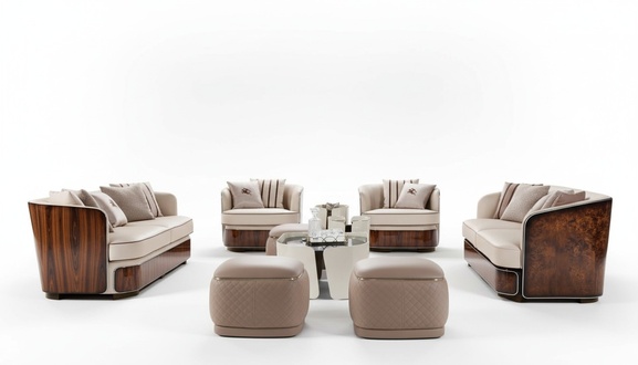 Sofa 3 Seater Beige Living Room Modern Design Couches Luxury Furniture Leather Sofa New