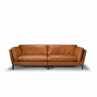 Sofa 3 Seater Brown Luxury Design Furniture Living Room Furniture Leather Prianera Style New