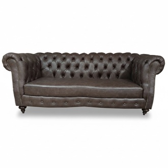 Sofa 3 seater Chesterfield Couch Real Leather Sofas Brown Couches Furniture
