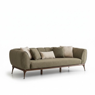 Sofa 3-seater coffee table upholstered sofa 3-seat couch three-seater table green