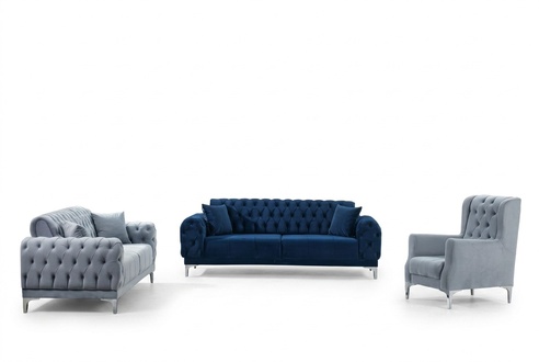 Sofa 3-seater couch relaxation set living room 3-piece lounge set complete sofa