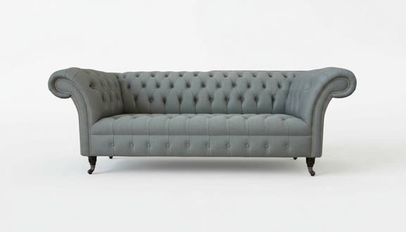 Sofa 3 seater couch fabric modern luxury gray Chesterfield three seater new