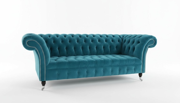 Sofa 3 seater couch design Turkis Chesterfield upholstery seat set leather fabric