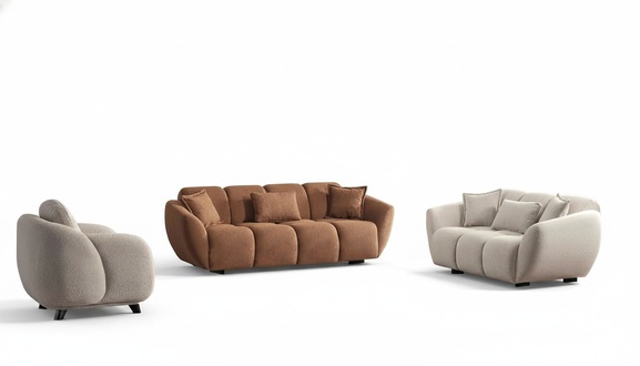 Sofa 3-Seater Living Room Set Relaxation Sofa Complete Sofa Lounge Set 3 Piece