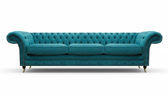 Sofa 3-seater Luxury Modern Design Blue Three-Seater Couch Upholstered Furniture