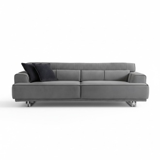 Sofa 3 seater modern furniture grey living room luxury furnishings 235cm