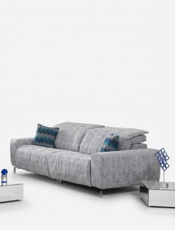 Sofa 3-seater sofa couch upholstery living room gray 230cm adjustable multifunctional