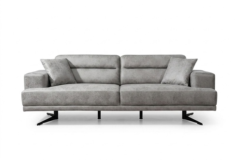 Sofa 3 Seater Sofas Leather Three Seater Seat Upholstery Design Living Room Modern Grey