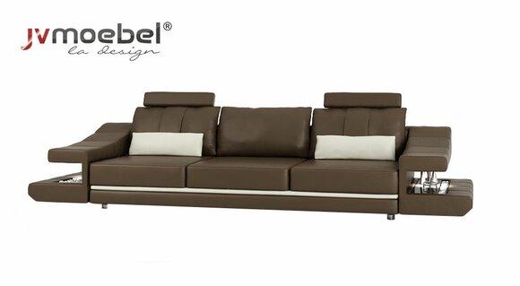 Modern Luxury Designer Sofa 3 Seater Furniture Upholstery Textile Brown Couches Corner