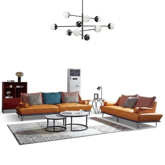 Sofa 4 Seater Big XXL Couch Sofas Living Room Design Four Seater Orange