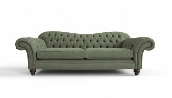Chesterfield Sofa 4-Seater XXL Modern Textile Couch Upholstered Comfortable Green