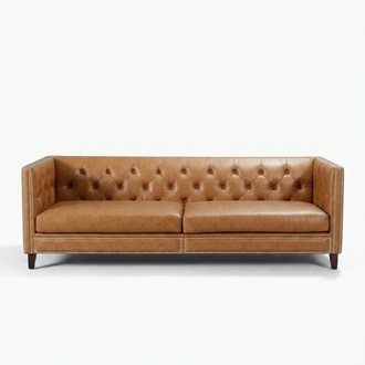 Sofa 4 seater upholstered sofa modern seat polyester design couch orange