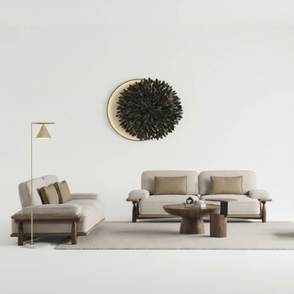 Beige Sofa, 2x 3-Seater Set, Design Upholstered Couches, Modern Set