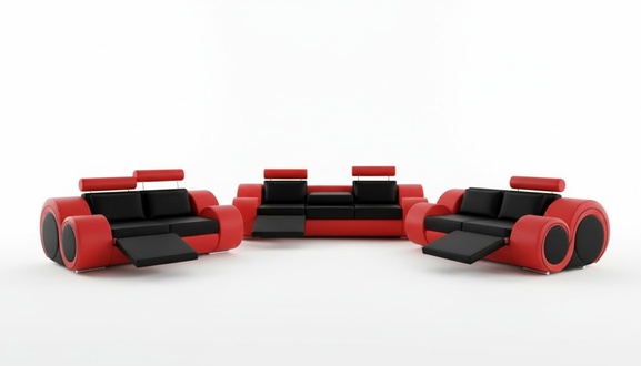 Sofa BERLIN upholstered couch set 3+2 seats designer sofa leather sofa with USB New