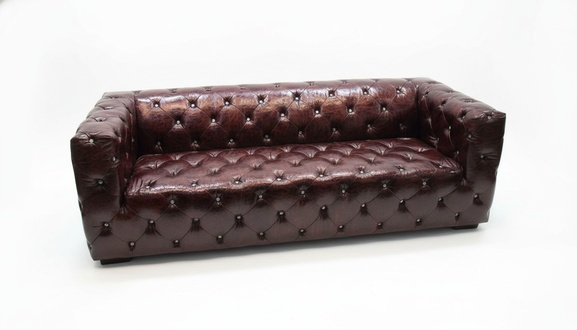 Sofa Chesterfield 3 seater Luxury Couch Brown Sofas Leather Sofa 250cm
