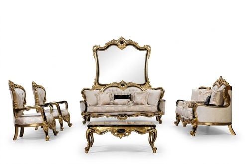 Sofa Chesterfield baroque couch 5 piece set sofa set 3 + 3 + 1 + 1 seat coffee table