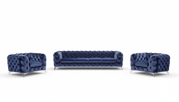 Sofa Chesterfield Couch Upholstery Set Textile 2+1 designer Couches New XXL Big