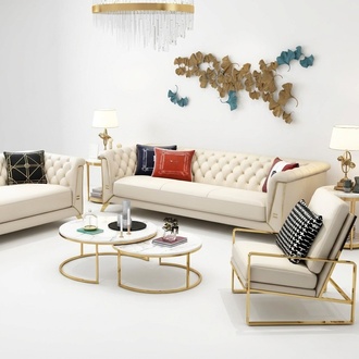 Sofa Chesterfield Couch Upholstery Seat 3+2 Seater Set Design Couches Sofas