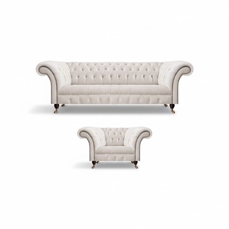 Complete Sofa Set 2-piece Armchair Sofa Three-seater Couch Sofa Set Chesterfield