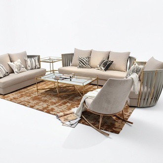 Sofa Couch Fabric Upholstery Seat 3+1 Seater Set Design Couches Sofas Metal