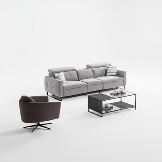 Sofa Couch Living Room Set Sofa Furniture 3+1 Gray Fabric Sofas Furniture Set