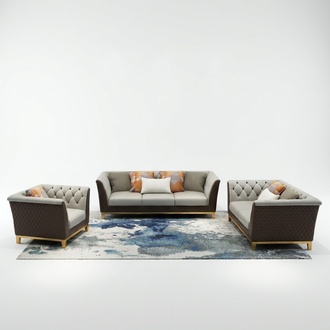 Sofa Couch Set Seat Upholstery Complete Set 3+2+1 Sofas Design Chesterfield
