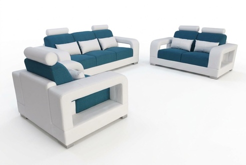 Sofa Couch Upholstered Living Area Seating Furniture Set Suite 3+2+1 Sofas with USB
