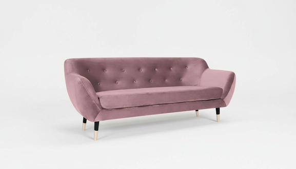 Light Pink Sofa Three-Seater Pink Fabric Living Room Design Couches Upholstered Sofas New