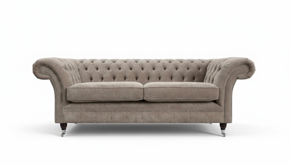 Sofa Luxury Textile Chesterfield Couch Sofas Upholstery 3 Seater Set Gray Velvet