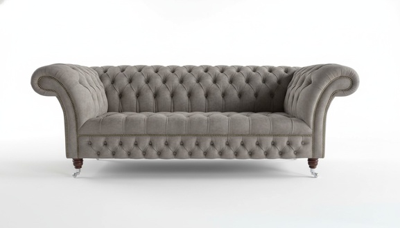 Sofa Luxury Textile Chesterfield Couch Sofas Upholstery 3 Seater Set Gray Velvet