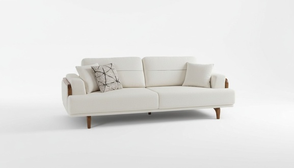Sofa Modern Cream Colored Couch Big Sofas Comfort Living Room Design 3-Seater