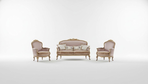 Sofa set 2 + 1 + 1 sofa set armchair baroque style couch group Italy furniture new