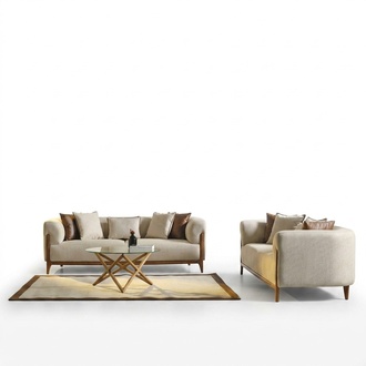 Sofa Sofaset 2x 3-seater Set Design Upholstered Couches Modern Set