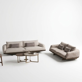Sofa Sofa set 2x 3-seater set design upholstered sofas modern suite