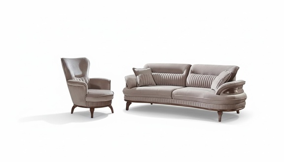 Sofa set 2-piece living room complete 3+1 seat modern design upholstered furniture