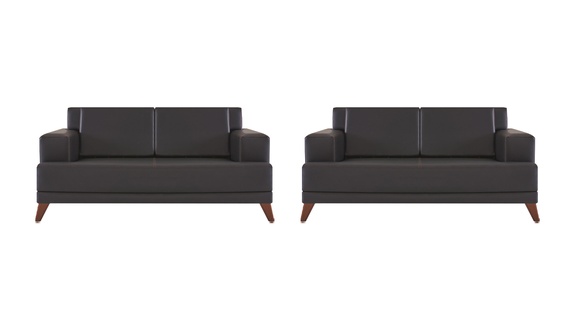 Sofa Set 2-Seater Black Leather Sofas Modern Leather Living Room Furniture Sofas