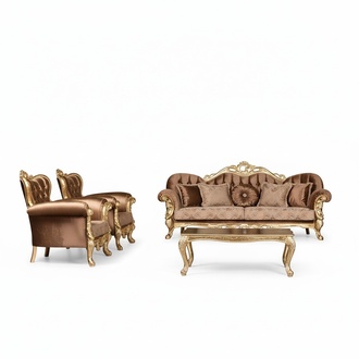 Sofa Set 3+1+1 Seater Luxury Set Sofa Sofas Armchairs Set Baroque Living Room