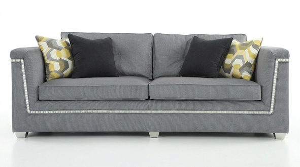 Sofa Set 3+1 Grey Living Room Textile Upholstery Modern Sofa Armchair New