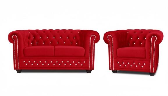 Sofa Set 2+1 Seater Sofas Couch Upholstery Blue Classic Couches Set
