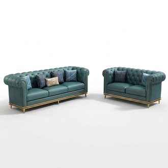 Sofa set 3+2 seater leather sofa contemporary sofa designer sofa New Chesterfield
