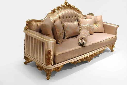 Sofa Set 3311 Coffee Table Textile Wood Complete Set Sofa Armchair