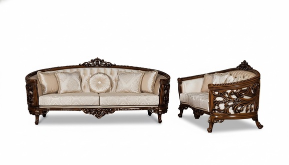 Sofa Set 3+3 Seater Group Sofa Armchair Sofas Fabric Classic Set Baroque