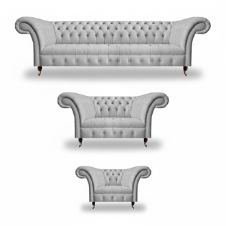 3-piece Sofa Set Textile Furniture Living Room Set 4+2+1 Modern Chesterfield