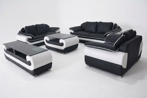 5-piece sofa set, RTV couch table 321, seating set, modern armchair, sofa + USB.