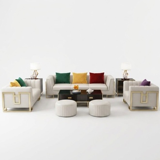 Sofa set Big Set 3 + 1 seater leather sofa couch set design couches new !