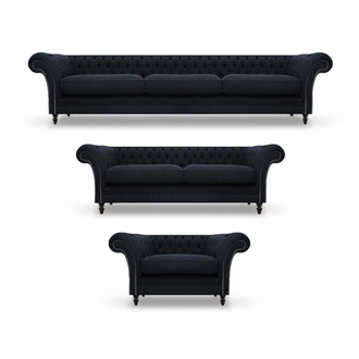 Blue Sofa Set Chesterfield Armchair Designer Furniture Living Room