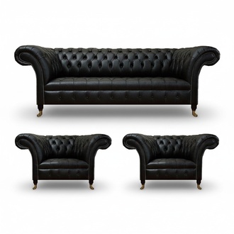 Sofa set complete 3pcs 2x armchair luxury three-seater sofa couch living room